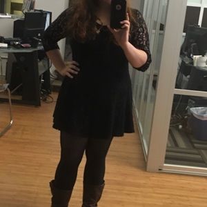 Black lace mini dress